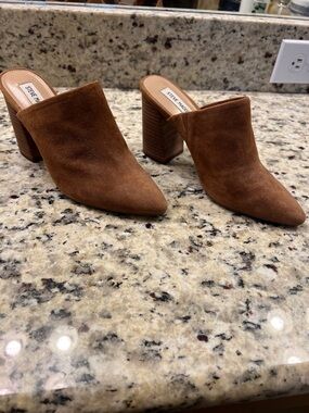 Steve Madden Brown Suede Pointed-Toe Mule Heels